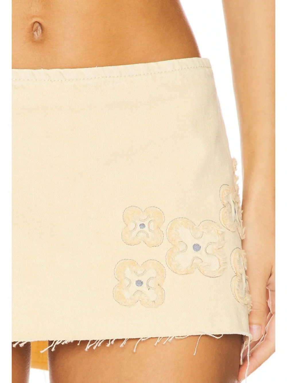 I.AM.GIA Fauna Tan Mini Skort with Floral Appliqué